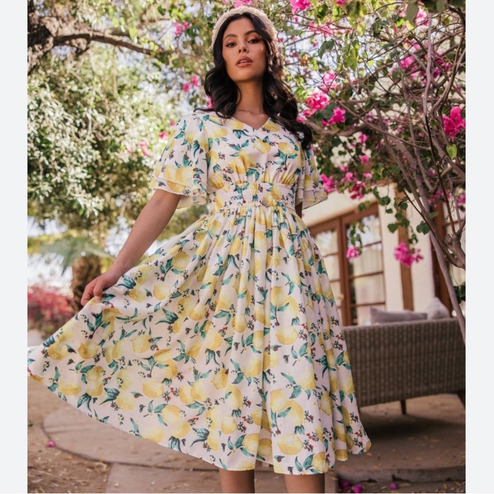 JessaKae Lemon Limon Midi Dress XL